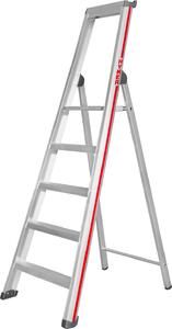 Scaletta Hymer con piattaforma, accesso su un solo lato, 5 gradini, altezza di abbassamento 1,79 m, altezza di sbraccio 3,14 m, peso 6,6 kg