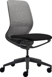Sedus se:motion net, sedia girevole, sedia da ufficio, con membrana in rete grigia, imbottitura seduta nera, regolabile in altezza da 42 a 52,5 cm, portata massima 130 kg, angolo di apertura 23°