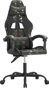 Sedia da Gaming Girevole Nero e Mimetico in Pelle finta