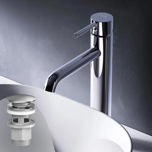 AM.PM Rubinetto da bagno con scarico a scomparsa per lavabo Rubinetto da bagno cromato Rubinetto da lavabo con scarico a scomparsa Valvola in ottone da 1 1/4 di pollice Scarico