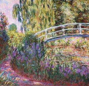 Monet, Claude - Stampa artistica The Japanese Bridge Pond with Water Lilies 1900, (40 x 40 cm)