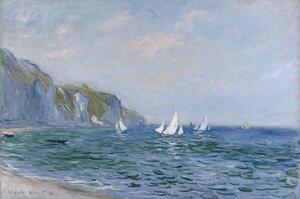 Riproduzione Cliffs and Sailboats at Pourville, Monet, Claude