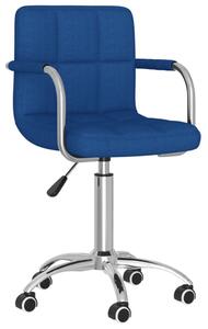 VidaXL Sedia da ufficio girevole in tessuto blu