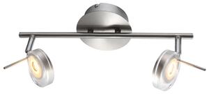 Lampada da soffitto a LED, con faretti orientabili, finitura nichel opaco, lunghezza 35,5 cm