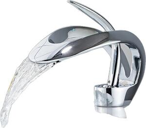 Rubinetto da lavabo, monocomando, miscelatore acqua calda e fredda, cromo corto