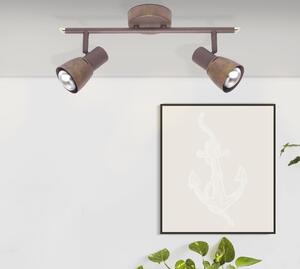 BRILLANTE tubo spot Lava | faretto da soffitto rustico | metallo | rame antico | orientabile | 2x E14 max. 28 W