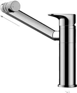 Rubinetto per lavabo, girevole a 360°, cromato, color argento