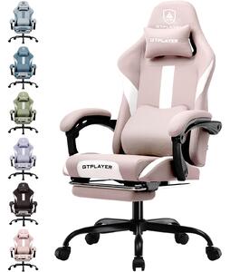 GTPLAYER Gaming Chair Poltrona da gioco ergonomica Sedia da scrivania con superficie in tessuto Sedia da ufficio traspirante Cuscino a molla con
