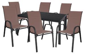 Set da giardino Set di sedute 7 pezzi 180x90cm Alluminio / Non Legno