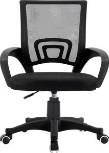 Platinet Sedia da ufficio moderna con rotelle e schienale in rete, regolabile in altezza - Nero