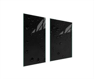 Piastre copri fornelli 2 pezzi 75x52 Copri piano cottura in Vetroceramica tagliere in vetro goccia nera
