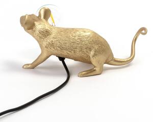 SELETTI Lampada LED da tavolo Mouse Lamp USB stesa oro