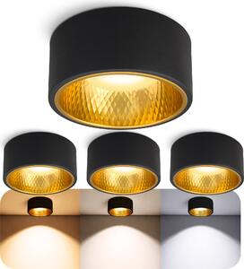 SSC-LUXon OLINO Lampada da soffitto Spot 4 pezzi nero oro ottica intercambiabile - Faretto da incasso dimmerabile tre colori della luce regolabili 3CCT Lampada LED GX53 230V