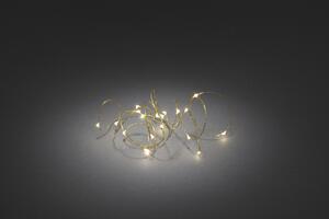 Konstsmide - Catena luminosa a micro LED, timer da 6 ore, 40 LED bianco caldo, alimentata a batteria, per interni, filo color ottone; 1461-180