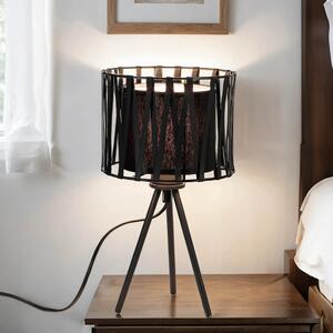 Lampada da tavolo treppiede nero alta 35 cm moderna E27 lampada da tavolo treppiede lampada da comodino