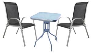 Set da bistrot, set da bistrot 3 pezzi, grigio argento/nero