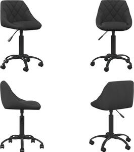 VidaXL Sedia da ufficio in velluto nero - Sedia da ufficio - Sedie da ufficio - Sedia direzionale - Poltrona
