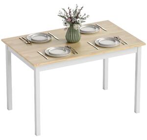 HOMCOM Tavolo da pranzo, 120 x 75 cm, tavolo da cucina in stile rustico per 4 persone, colore naturale