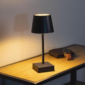 Lampada da tavolo a LED nera con interruttore a sfioramento batteria ricaricabile USB bianco caldo 3 modalità di luce