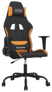 Sedia da Gaming Nero e Arancione in Tessuto