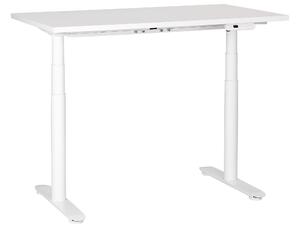 BELIANI Scrivania regolabile in altezza piano bianco struttura in acciaio bianco 120 x 72 cm regolazione elettrica in altezza ufficio moderno
