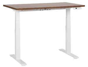 BELIANI Scrivania regolabile in altezza piano in legno scuro con struttura in acciaio 120 x 72 cm regolazione elettrica in altezza ufficio moderno