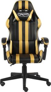 Sedia da Gaming Nero e Oro in Pelle finta