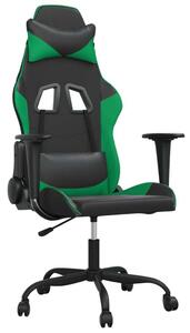 Sedia da Gaming Nera e Verde in Pelle finta