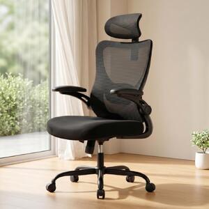 Sedia da ufficio ergonomica - Max 136 kg - Poggiatesta 2D - Braccioli 3D ribaltabili - Seduta 8 cm