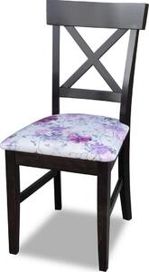 Sedia Con Ottomana In Flanella Viola 247SHOPATHOME – Design Contemporaneo Wingback Con Base Cromata Per Soggiorno