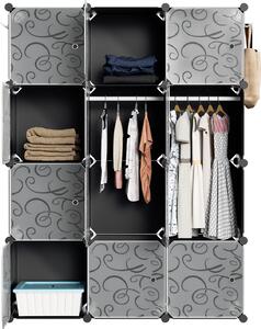 TolleTour Armadio a 12 scomparti Set di scaffali fai da te Sistema di scaffali LWH: 140x105x35cm Armadio combinato in pannelli di PP Armadio con 2 ganci per cappotti