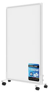 Stufa a infrarossi elettrica da 1000 W - A basso consumo energetico - Adatta per ambienti da 10-20 m² - Bianca - Con ruote - Ideale per bagno e soggiorno