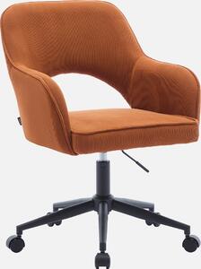 Sedia da ufficio in velluto a coste con rotelle, Camel