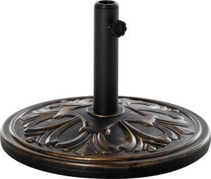 Outsunny supporto per ombrellone 13 kg pali per ombrellone con diametro 35 mm/38 mm/48 mm supporto per ombrellone per giardino, balcone, bronzo antico