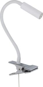 Lampada da tavolo a morsetto in metallo G9 altezza 40 cm braccio flessibile bianco cromo lampada da tavolo