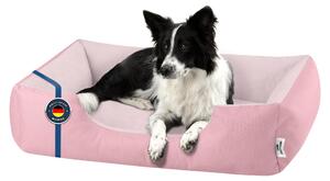Letto per cani BedDog ZARA: cuscino per cani con rivestimento lavabile, cuccia per cani, divanetto per cani, PINK-YORK (rosa), (L) ca. 80x65x18 cm