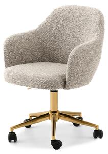 Sedia girevole imbottita NATHALY - beige / oro