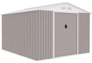 Capanno da giardino in metallo, 8,84 m² – 277 x 319 x 202 cm – completo di kit di ancoraggio – color tortora