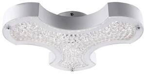 Lampada da soffitto a LED, con cristalli, vetro, colore bianco, metallo, lunghezza 37 cm