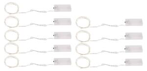 Catene luminose a LED, 180 LED, alimentate a batteria, colore argento, lunghezza 220 cm