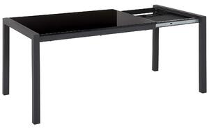 BELIANI - Tavolo da pranzo nero, 120/160 x 80 cm, rettangolare, allungabile, piano tavolo adatto per 6 persone, design moderno e minimalista, ideale per sala da pranzo o cucina