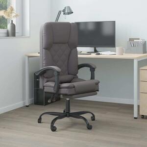 The Living Store Sedia da ufficio con funzione massaggio Similcuoio grigia