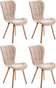 Set di 4 sedie da pranzo - Sedie imbottite - Ottimo comfort di seduta | Colore: crema