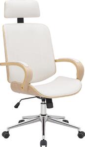 Sedia da ufficio ergonomica - Sedia con seduta - Comfort regolabile, adatta per l'ufficio e la casa | Colore: Naturale/Bianco