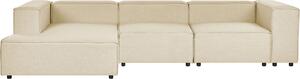 BELIANI Divano componibile beige con rivestimento in lino Divano angolare a 3 posti lato destro stile moderno soggiorno