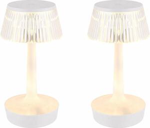Set di 2 lampade da tavolo a LED, dimmer touch, effetto cristallo, H 23 cm