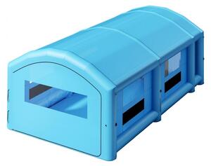 Cabina di verniciatura gonfiabile - 10x6x4 metri, colore blu - 950W e 1100W di ventilatori - Tessuto Oxford