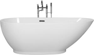 BELIANI Vasca freestanding in acrilico bianco 167 x 82 cm ovale