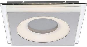 Plafoniera LED, metallo, specchio, acrilico satinato, L 34 cm