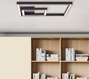 BRILLANTE plafoniera moderna a LED in nero | lampada da soffitto in 40x40 cm | metallo/plastica | 24W 2800 lumen 3000 Kelvin
